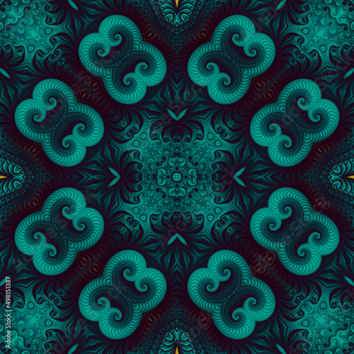 seamless pattern. fractal background. beautiful curlicues. © Дмитрий Орлов
