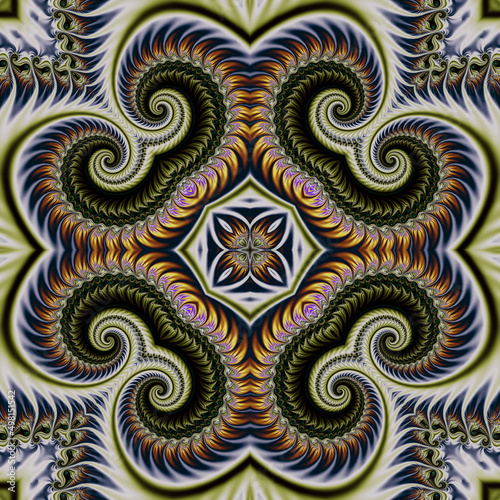 seamless pattern. fractal background. beautiful curlicues.