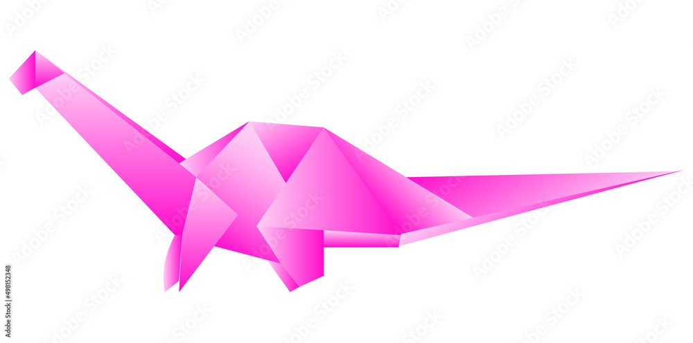 Folded paper design. Origami Japanese animal design Folded paper design. Origami Japanese animal design