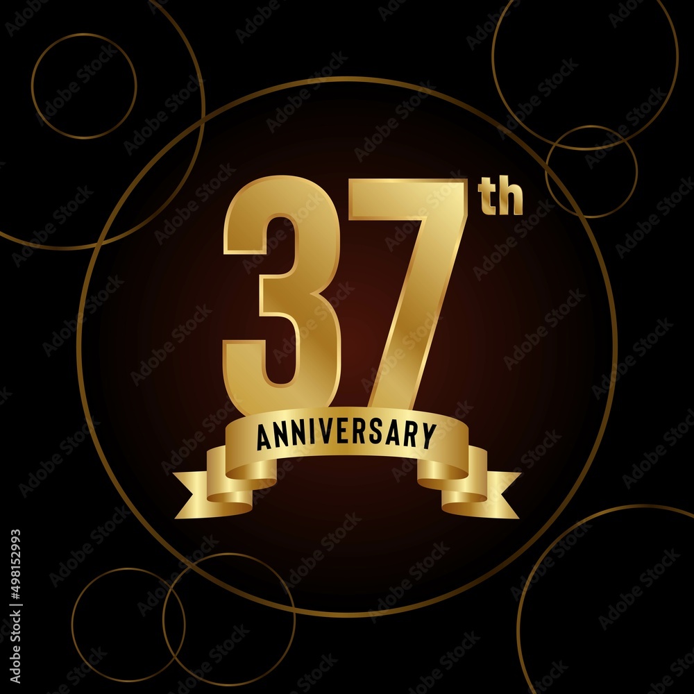 37th Anniversary logotype. Anniversary celebration template design for ...