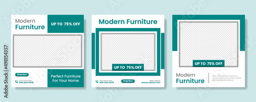 Modern furniture social media and Instagram post template