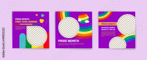 Happy pride month social media flyer template design © suicidestock