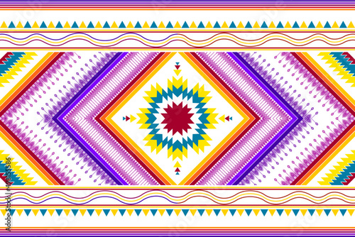 Abstract rug geometric ethnic pattern design. Tribal boho native ethnic traditional embroidery vector background. Aztec fabric carpet mandala ornament ethnic chevron textile decoration wallpaper.