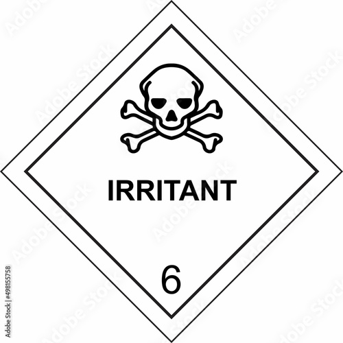 vm6.2, toxico,6 , pictograma, vector, imagen, indicar, anuncio, aviso, señalética, icono, símbolo, ilustración, seguridad, toxico, peligro, epp, irritant, signo, convencional, normatividad, concepto, 