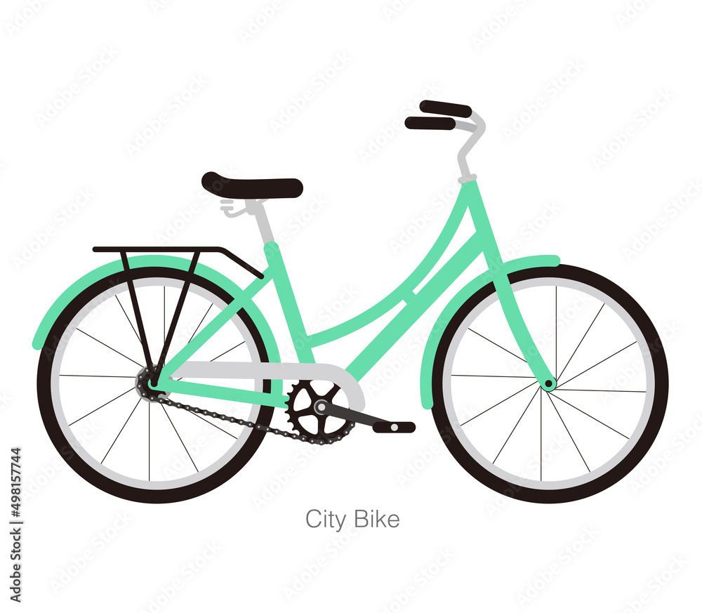 Simplified vector city bike, move fast illustration Simplified vector city bike, move fast illustration