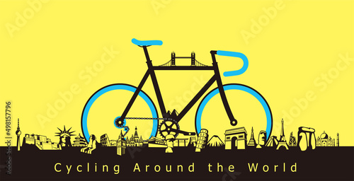 Modern City and country, Touring Bike, vector illustration