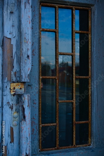 old rusty factory door, old door 