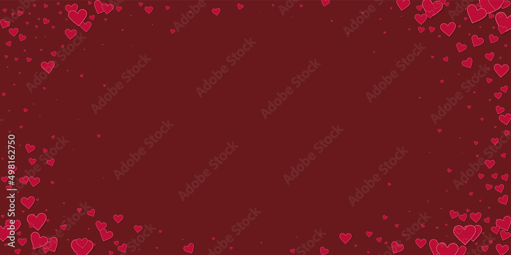 Red heart love confettis. Valentine's day vignette Red heart love confettis. Valentine's day vignette