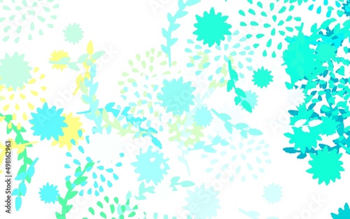 Wallpaper Mural Light Green vector abstract pattern with flowers Torontodigital.ca
