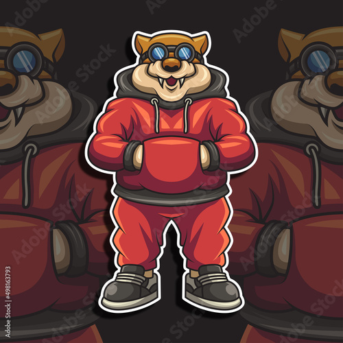 Dog hoodie character illustration