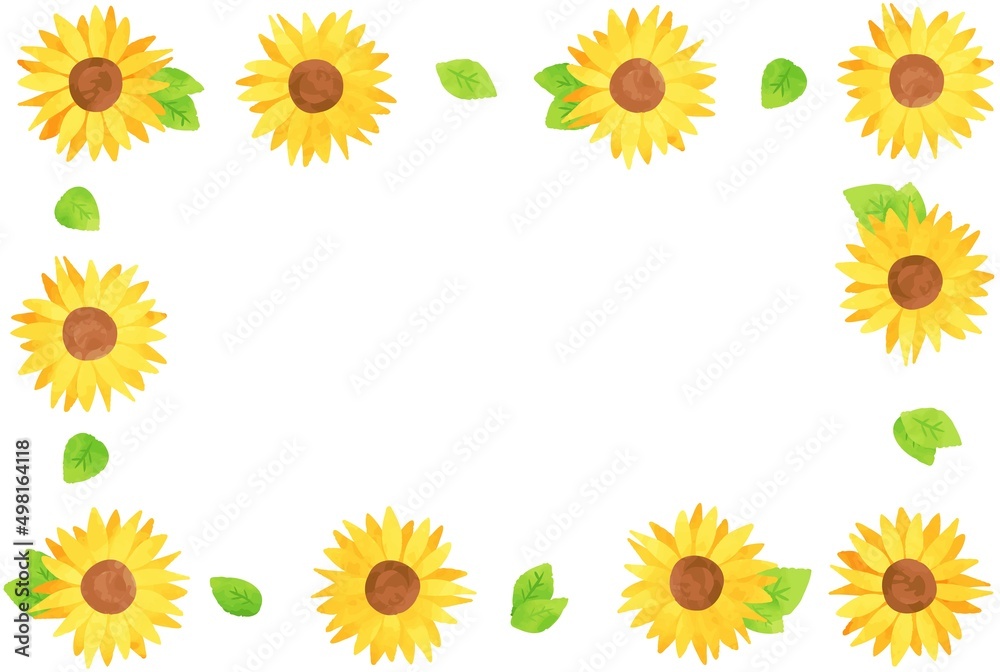beautiful watercolor Sunflower frame illustration beautiful watercolor Sunflower frame illustration