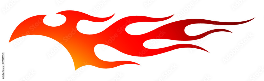 Flame car decal fire car sticker vector art silhouette graphic on white ...