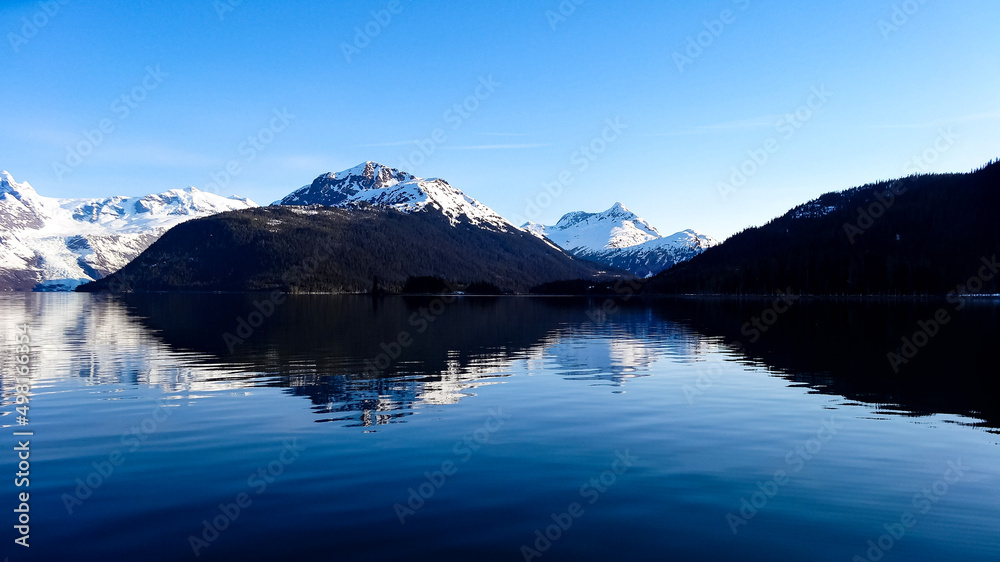 lake reflection, Prince William Sound, glaciers,