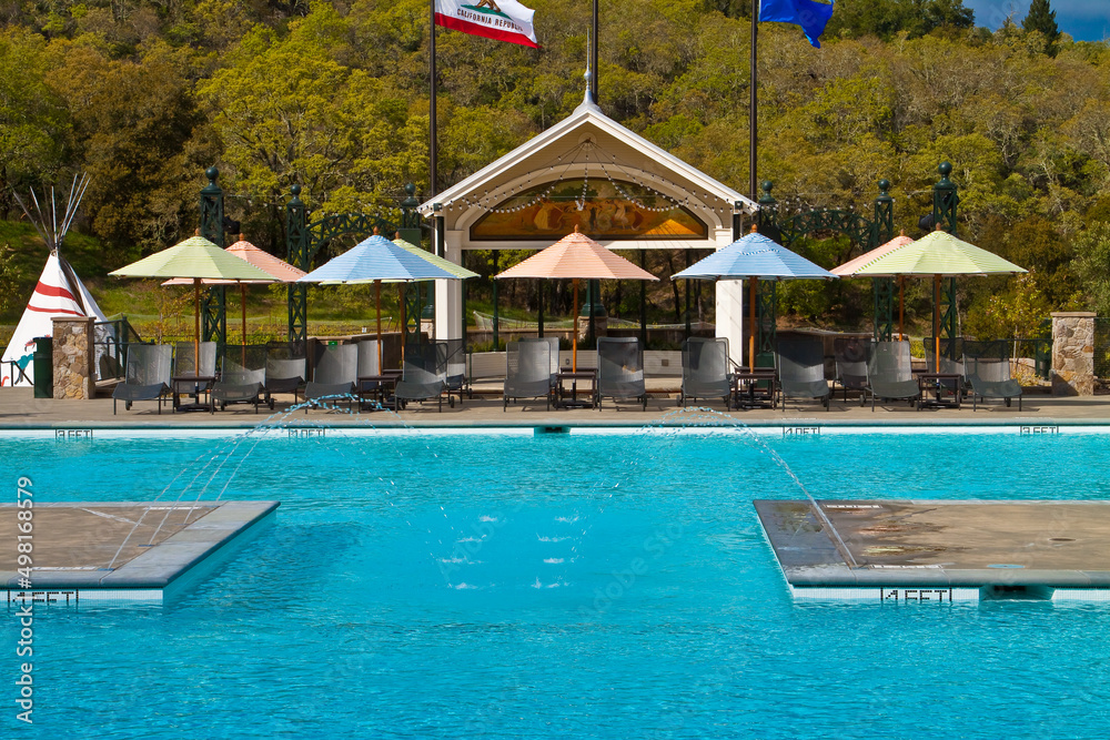 Swimming Pool at Winery in Geyserville, California, USA