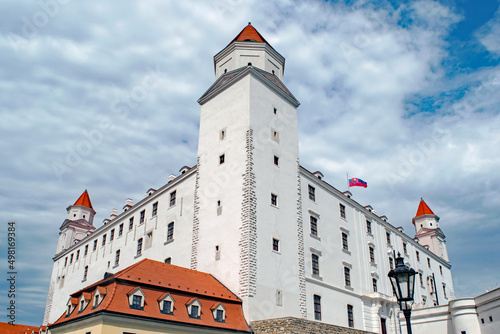 Photography Constructed from the 9th century to the 18th century, beautiful Bratislava Castle towers over the city of Bratislava, Slovakia