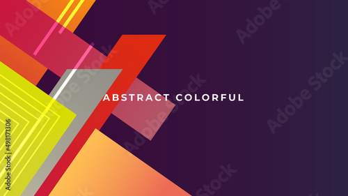 Colorful abstract geometrical background. Dynamic shapes composition with white lines. Vector illustration