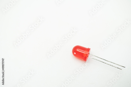 red diode on white background. Red Isolated Diode. 
