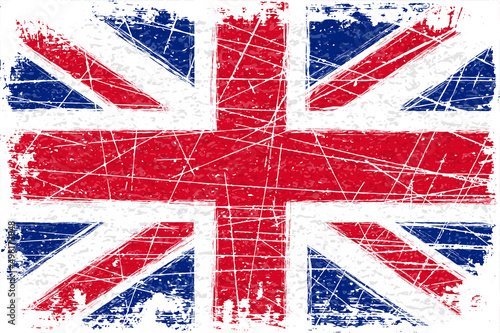 傷ダメージの入ったイギリス国旗（ユニオンフラッグ）のペイントベクター素材