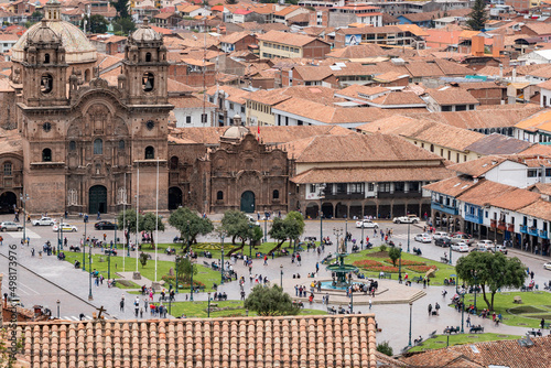 Iglesia de la Compañia de Jesus y Plaza de armas de Cusco, Cusco, Peru - La Compañia de Jesus church and Main Square, Cuzco
