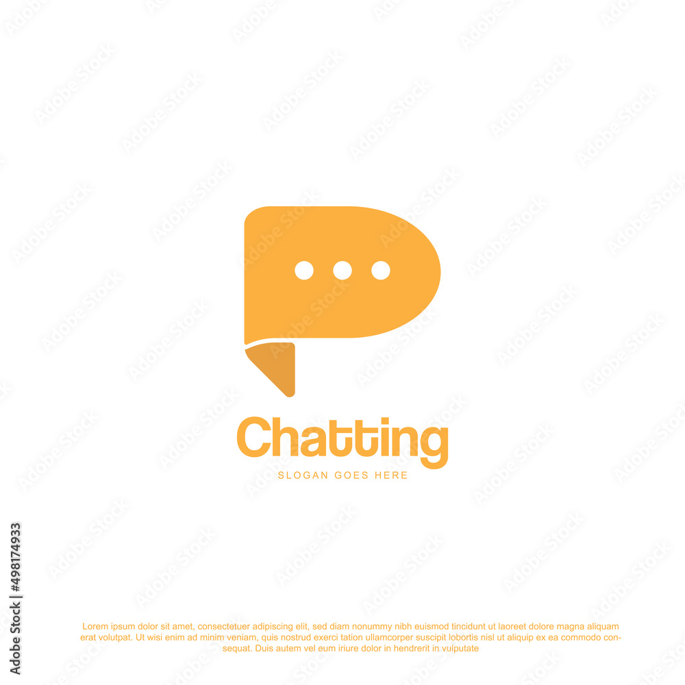 Letter P chatting logo design vector Letter P chatting logo design vector