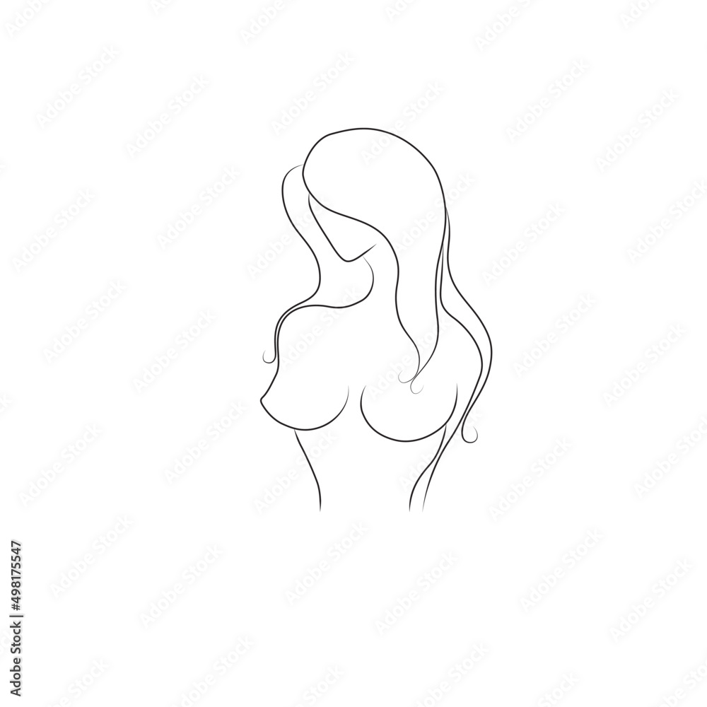 Line art of beautiful women vector illustration