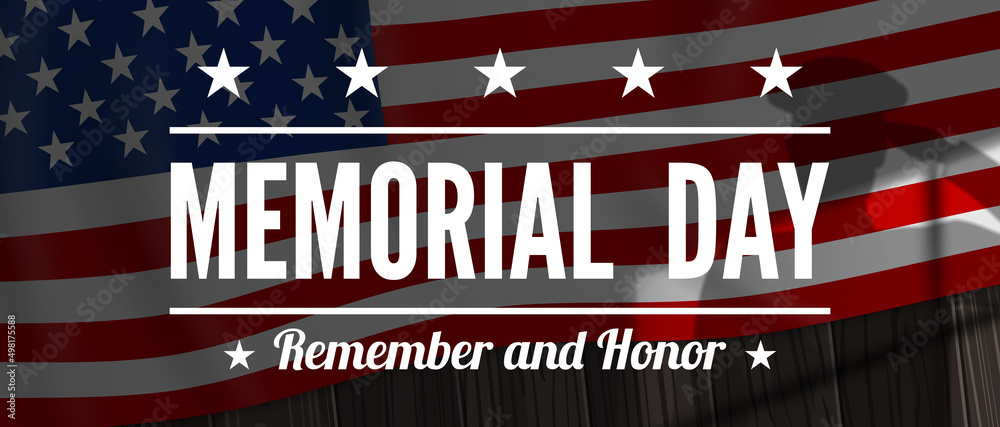 Memorial day remember and honor USA national holiday banner vector ...