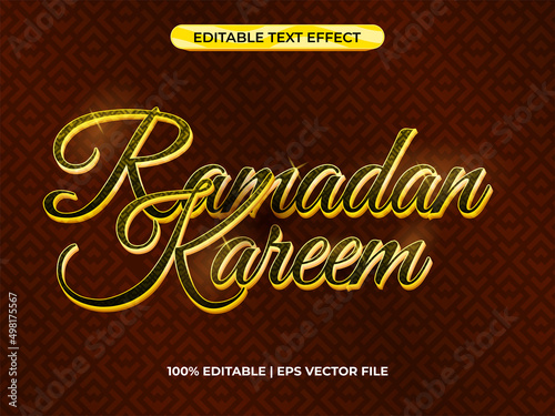 ramadan kareem 3d text effect luxury theme. typography template for islamic tagline