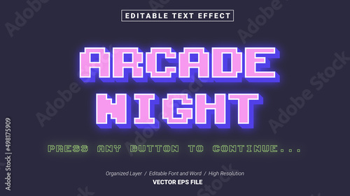 Foto Editable Arcade Night Font