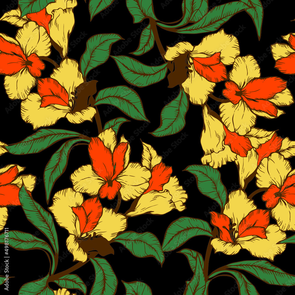 Beautiful seamless pattern with floral background.