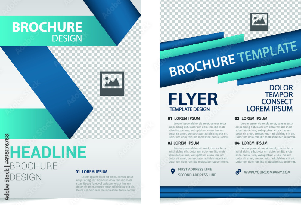 Obraz premium brochure template 3d folding style checkered pattern ornament
