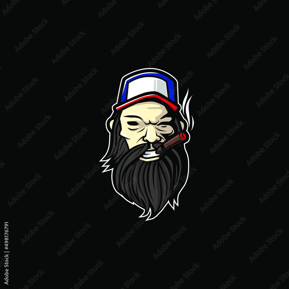 smoking man logo vector illustration design