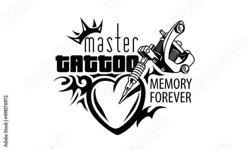 Vector logo for tattoo salon on white background