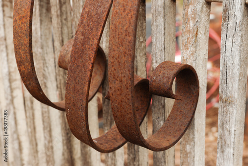 Curled Rusting Iron Abstract Antique