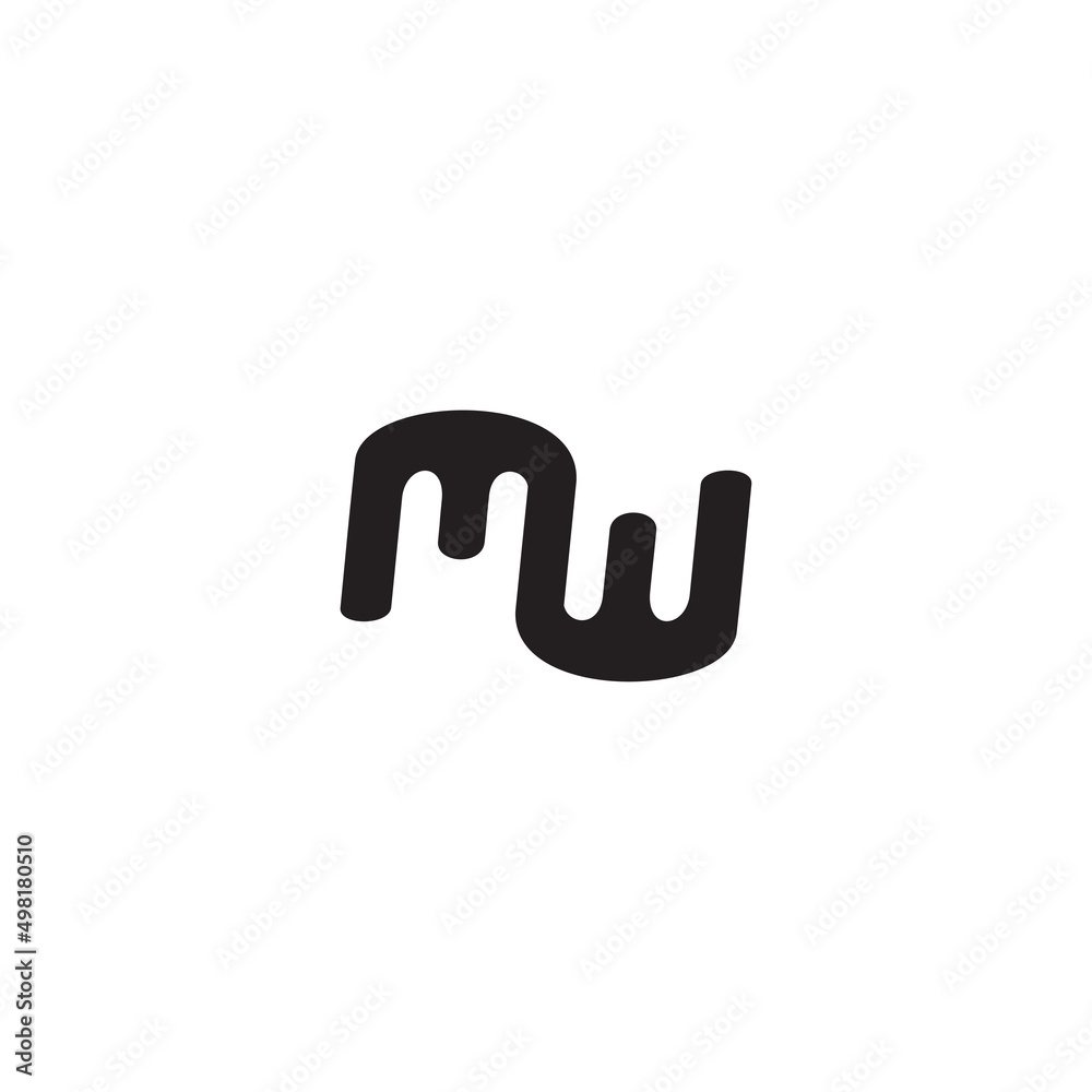 Letter mw monogram logo design vector Letter mw monogram logo design vector