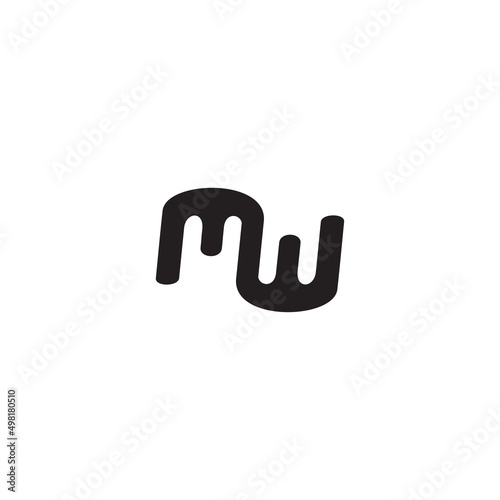 Letter mw monogram logo design vector