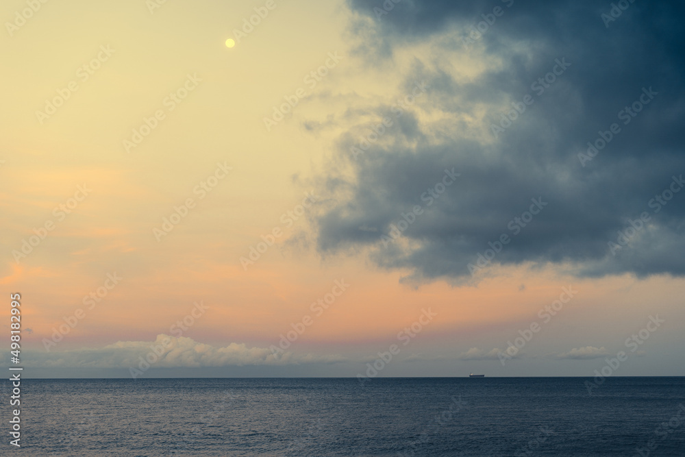 Morning scene at the shore just before sunrise