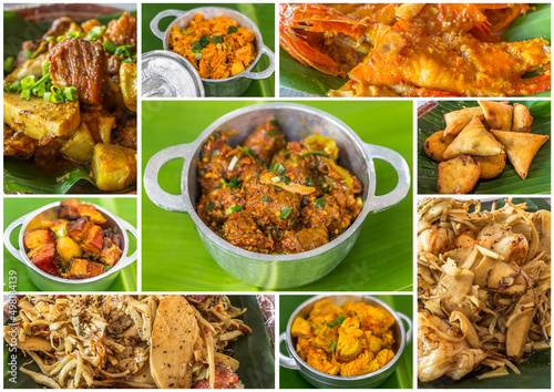 collage de plats créoles, île de la Réunion 