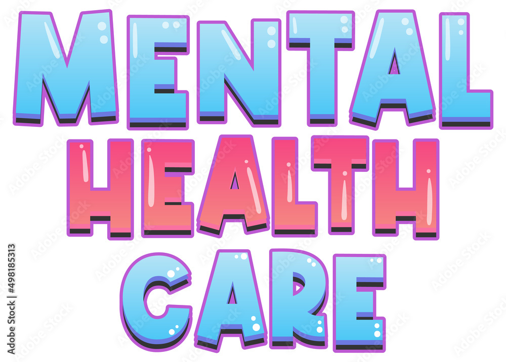 Poster design with word mental health care
