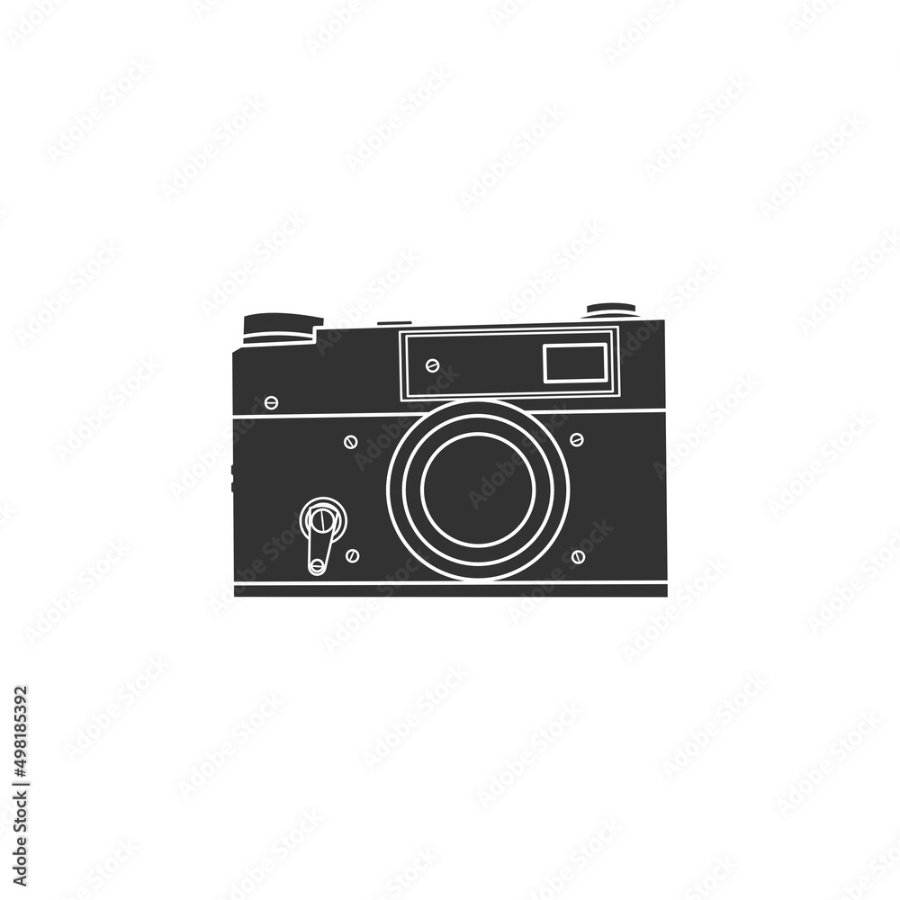 Silhouette icon of camera vector illustration