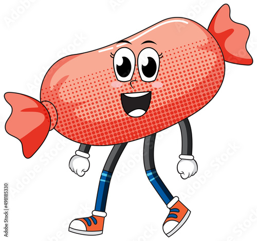 A sausage cartoon character on white background