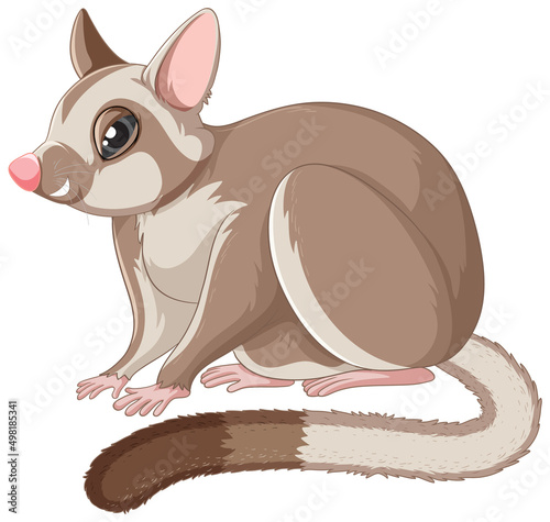 A cute cute sugar glider cartoon character