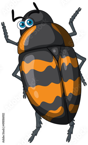 A beetle cartoon character isolated