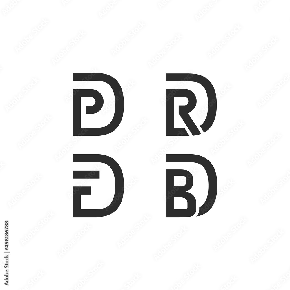letter of PD,RD,FD,BD vector logo icon illustration letter of PD,RD,FD,BD vector logo icon illustration