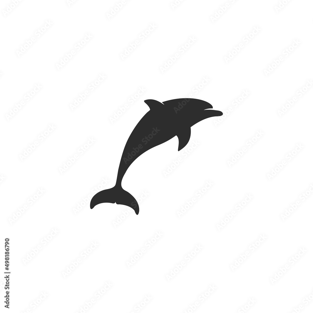 Fototapeta premium simple dolphin logo vector icon illustration