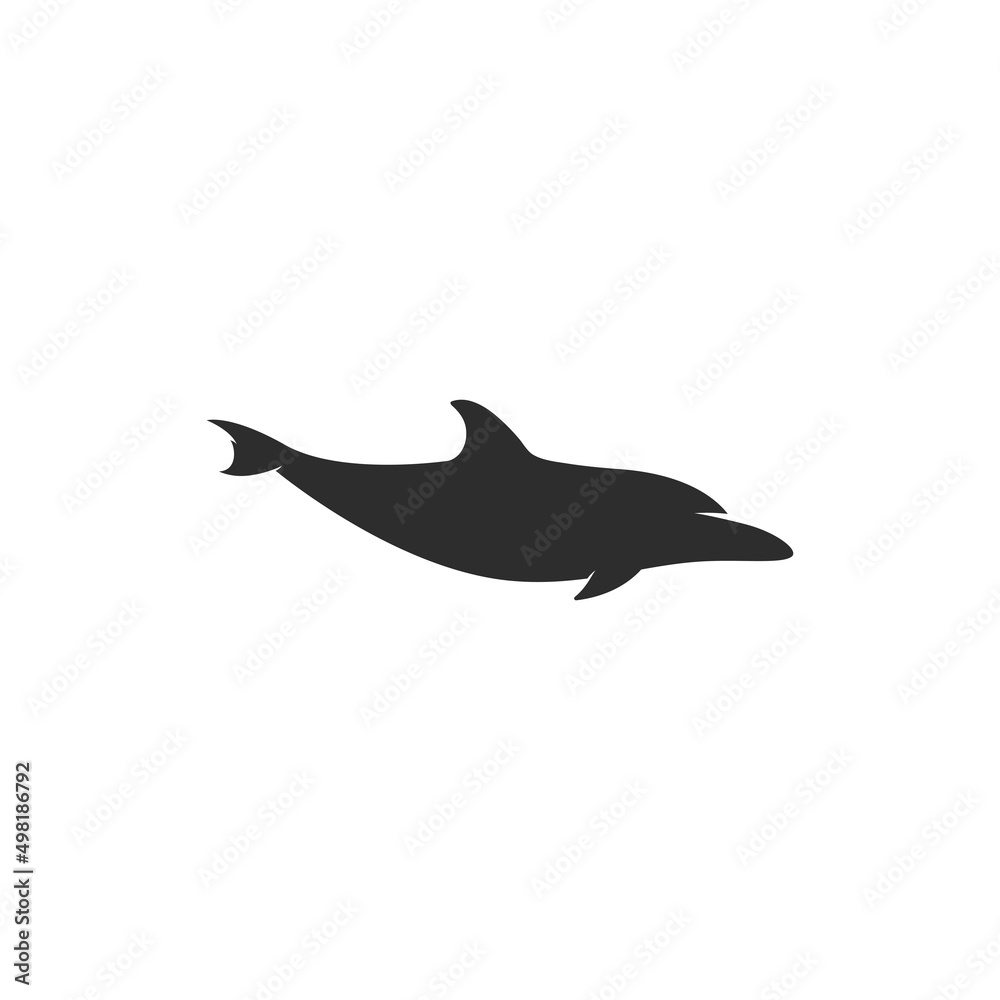 Obraz premium simple dolphin logo vector icon illustration