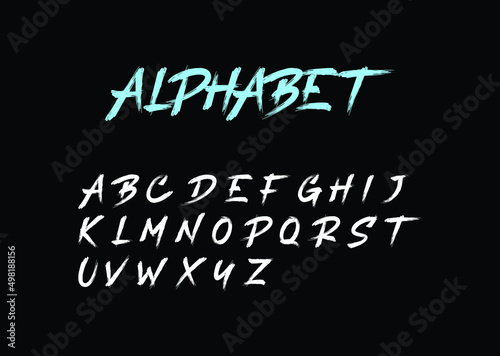 Alphabet, modern font, space typeface, minimalist style. Latin alphabet letters.