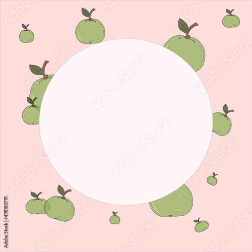 green apple background pink