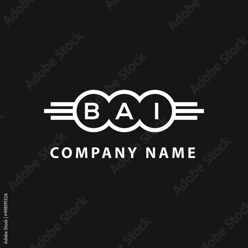 BAI letter logo design on black background. BAI creative  initials letter logo concept. BAI letter design.