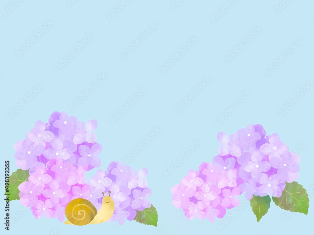 紫陽花とカタツムリの背景素材 あじさい かたつむり 梅雨 紫陽花とカタツムリの背景素材 あじさい かたつむり 梅雨