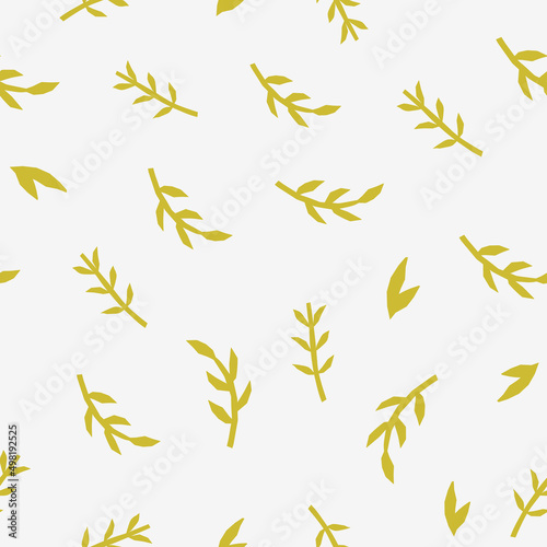 Abstract botanical seamless pattern. Simple nature shape. Colored vector illustration for printing, decoration, textile, branding design.